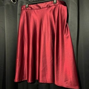 A New Day Maroon Satin Skater Skirt with elastic band. size XL